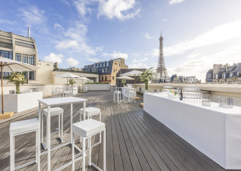 rooftop vue tour eiffel pour lancement presse