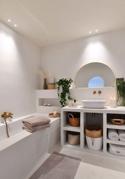 belle salle de bain pour shooting cosmétique